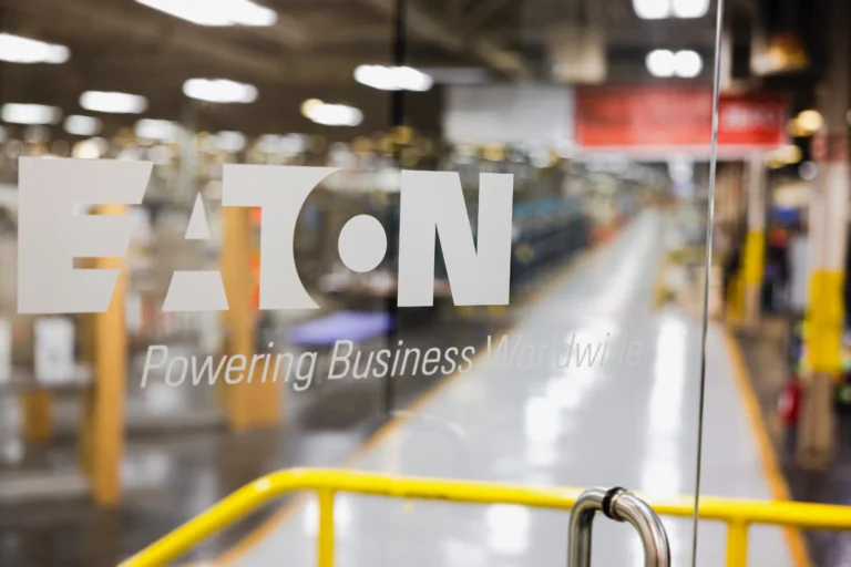 Eaton logo at manufacturing facility